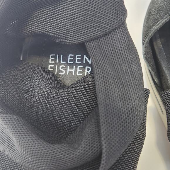 Eileen Fisher Women Zanya Sneaker Sandal Size 6.5 Black Mesh Leather Zipper - Picture 4 of 9
